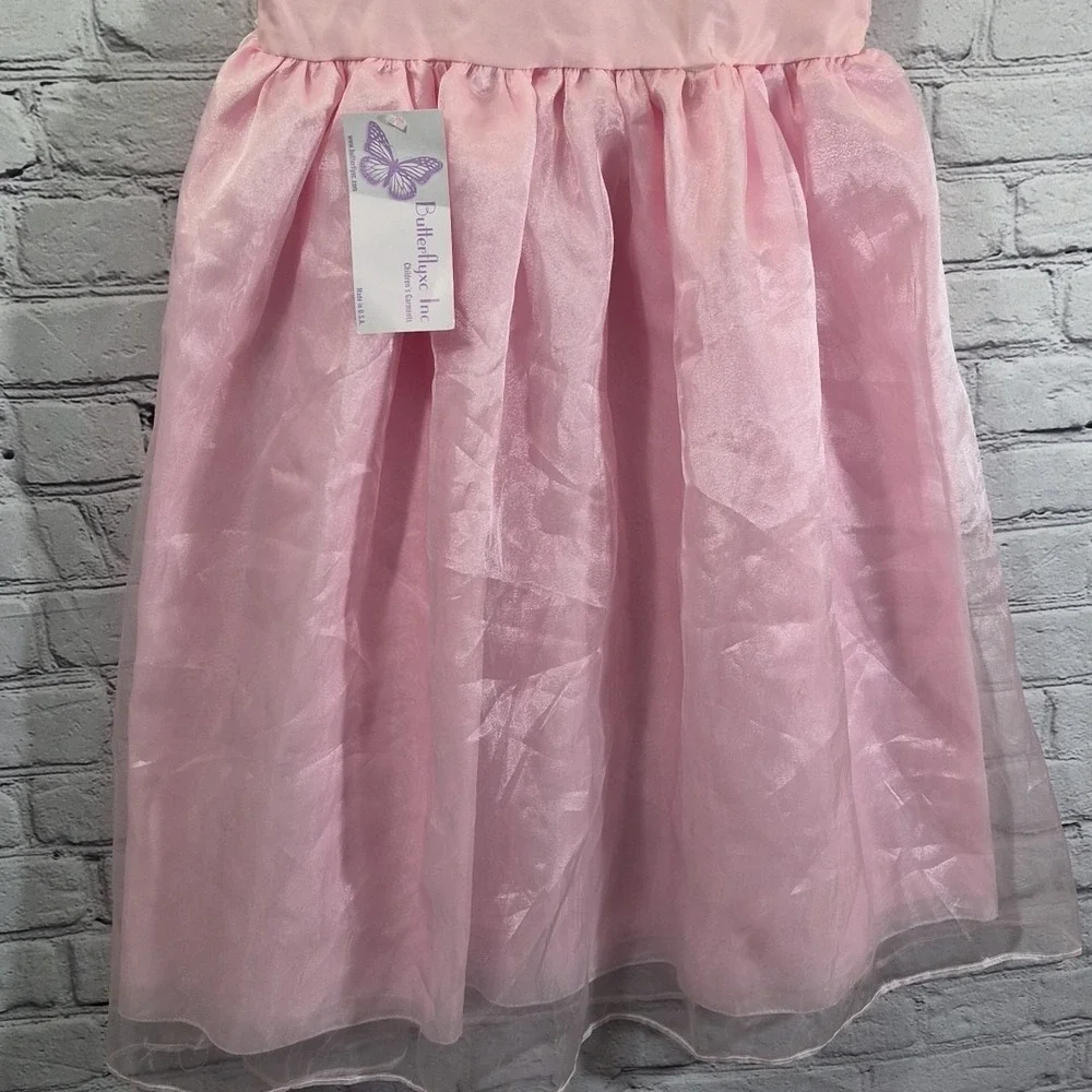 Vintage Butterflyxc Size 8 Pink Princess Ballgown Flower‎ Girl Dress New Flaw